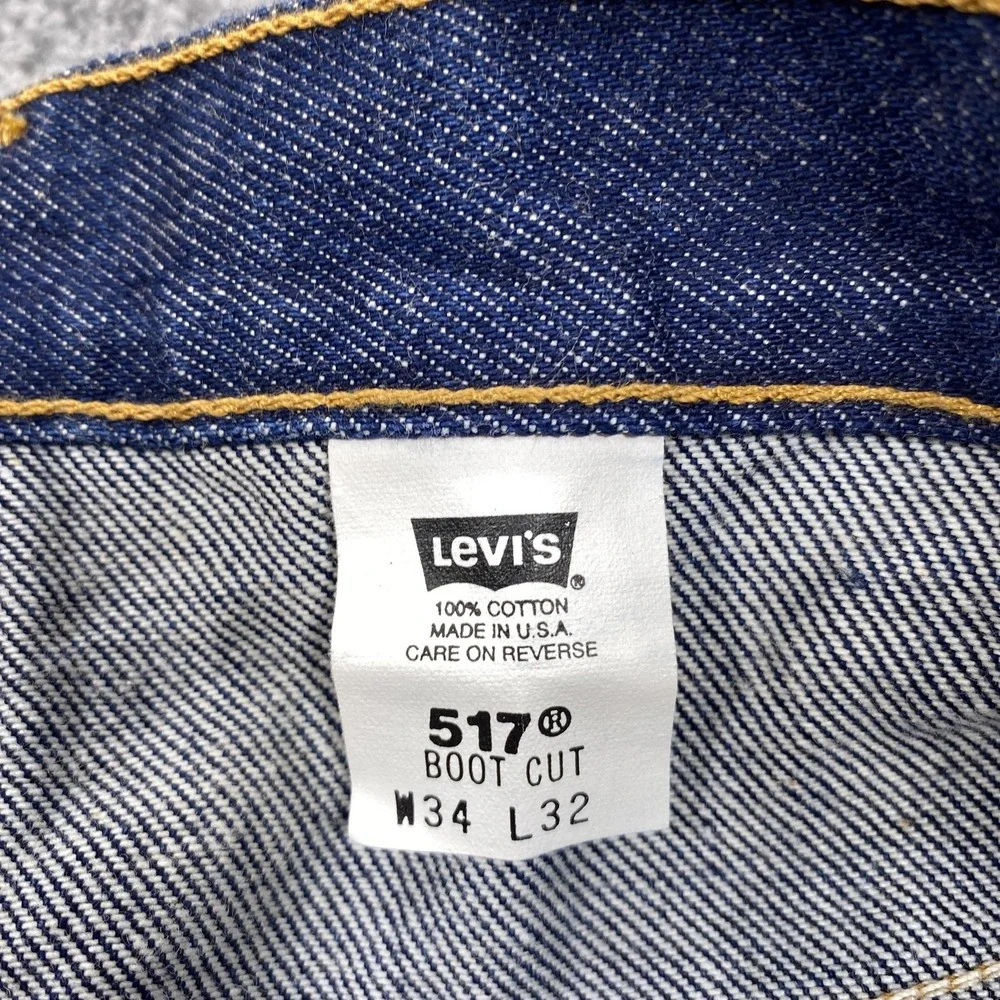 Vintage Levis 517 Jeans Mens 34x32‎ Blue Bootcut Regular Fit Classic USA